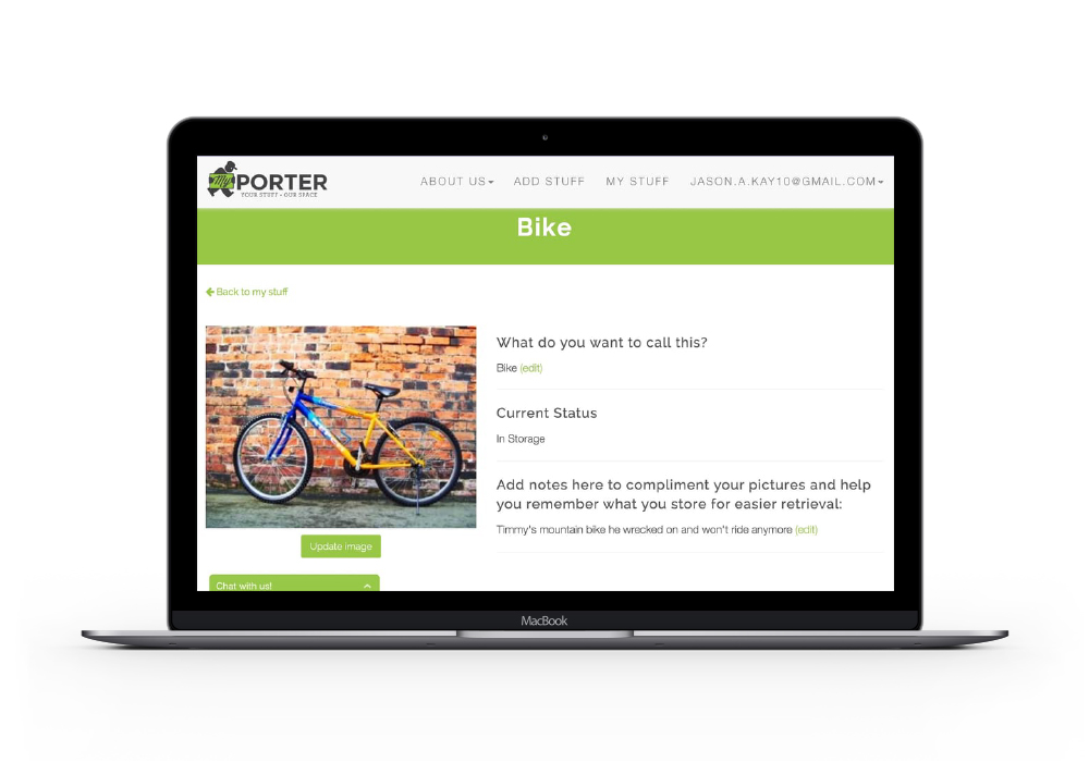 Myporter mockup